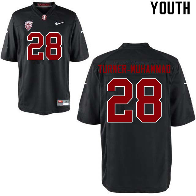 Youth #28 Salim Turner-Muhammad Stanford Cardinal College Football Jerseys Sale-Black